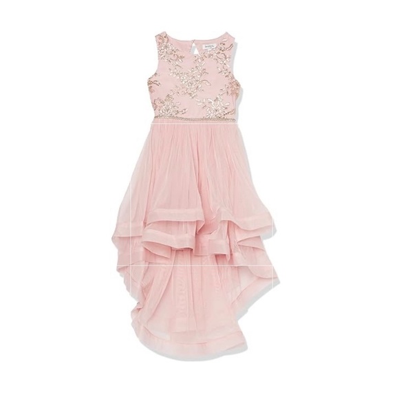 Speechless Big Girl Pink Embroidered Tulle High-Low Formal Dress Size 8 - Picture 16 of 16